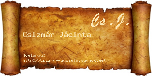 Csizmár Jácinta névjegykártya